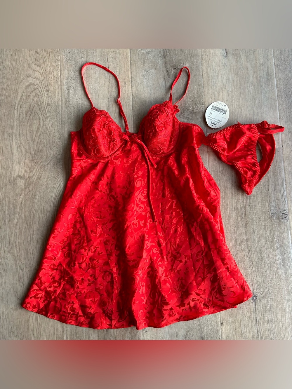 Vintage NWT Inner Most Babydoll Chemise and Thong Set